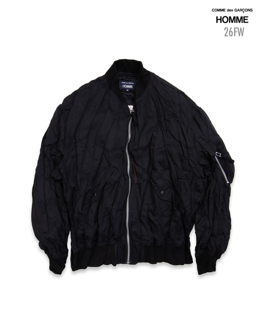 COMME des GARCONS HOMME / HR-J007 / Polyester Wool Processed Blouson / 26FW / Black