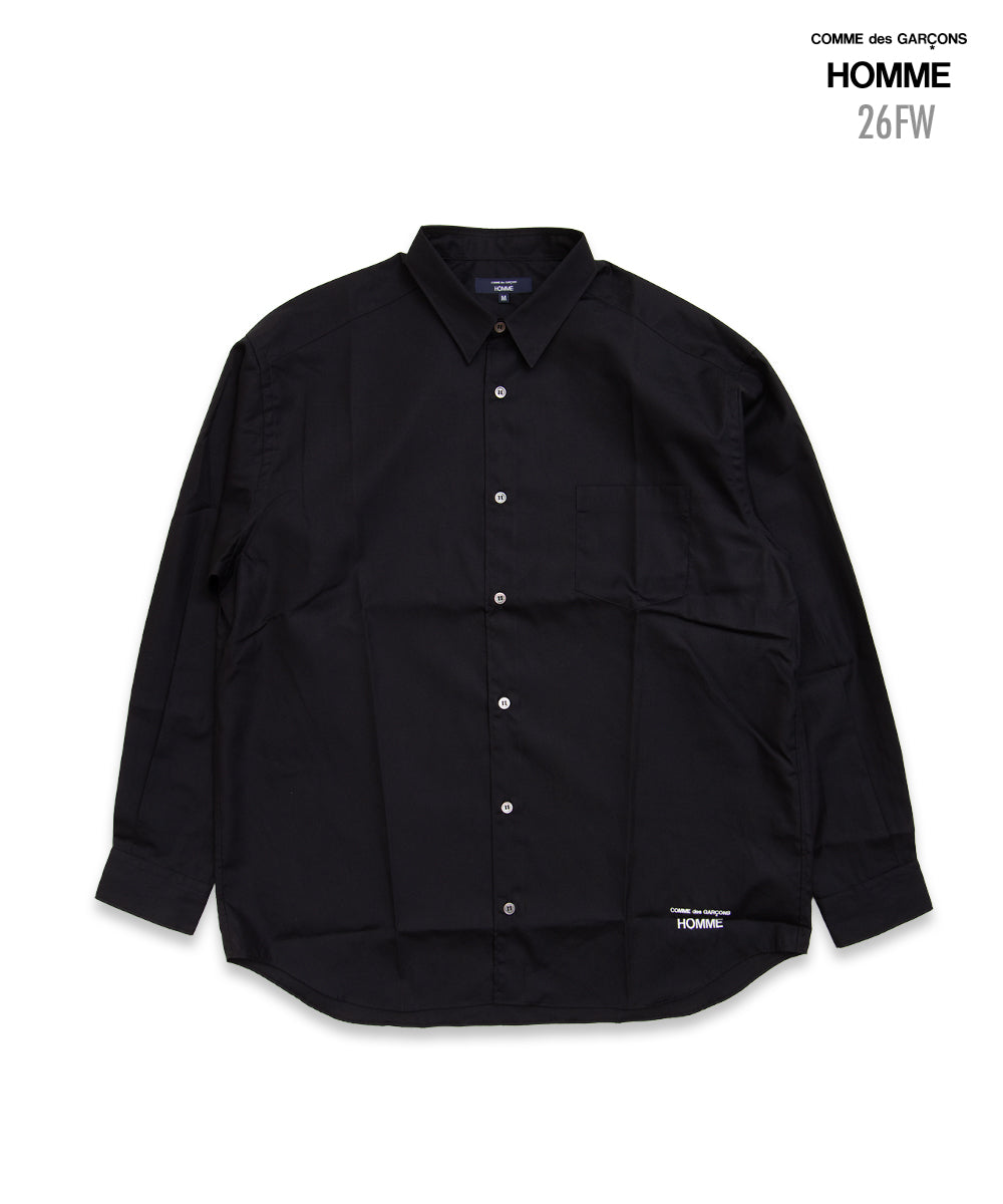 COMME des GARCONS HOMME / HR-B102 / Cotton Broad Shirt / 26FW / Black