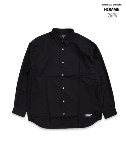 COMME des GARCONS HOMME / HR-B102 / Cotton Broad Shirt / 26FW / Black