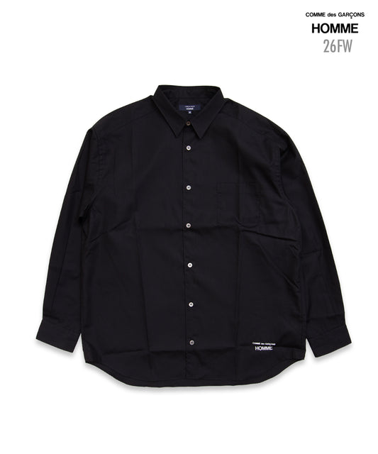 COMME des GARCONS HOMME / HR-B102 / Cotton Broad Shirt / 26FW / Black