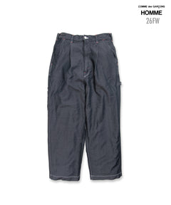 COMME des GARCONS HOMME / HR-P016 / Polyester Serge Dyed Painter Pants / 26FW / Black