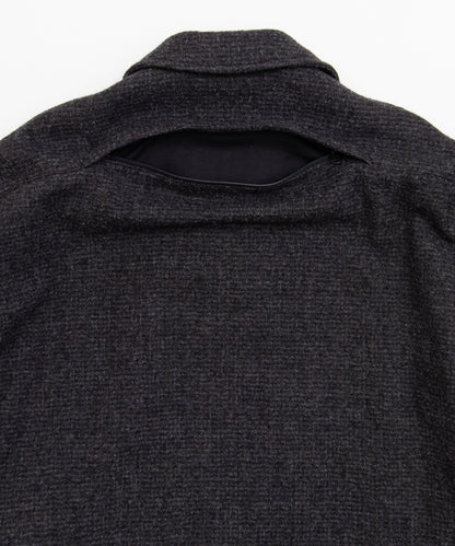 COMME des GARCONS HOMME / HR-C004 / Wool Herringbone Fabric Shrunk × Nylon Twill Coat / 26FW / Gray