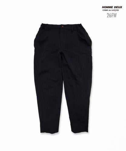 COMME des GARCONS HOMME DEUX / DR-P029 / Polyester Wind Check Processed Pants / 26FW / Black