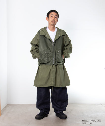COMME des GARCONS HOMME / HR-C002 / Cotton Nylon Weather × Nylon Twill Garment Washed Coat / 26FW / Khaki